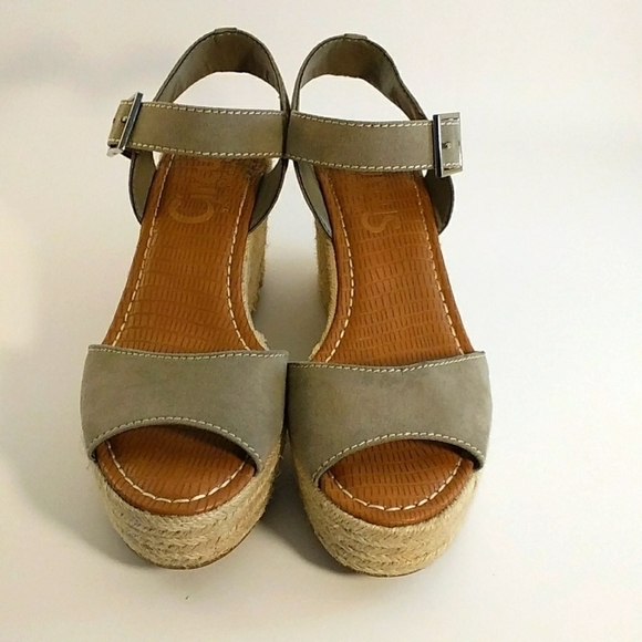 Sam Edelman Circus Gray Suede Delalah Epadrille Wedges Ankle Strap Sandals Sz 8 - Picture 5 of 12